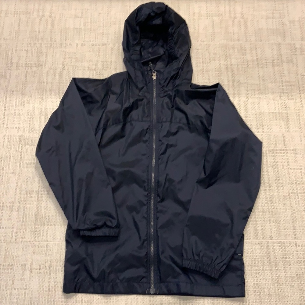 Lands' End | Boys Navy Hooded Rain Jacket | Size Medium 10-12 Worn Once